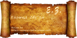 Eszenyi Zéta névjegykártya